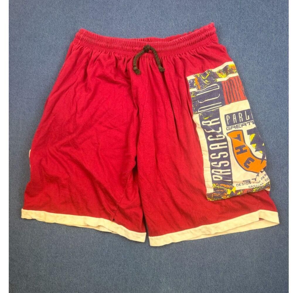 Vintage 90s Passage Sportswear XL Red Graphic Baggy Basketball Shorts